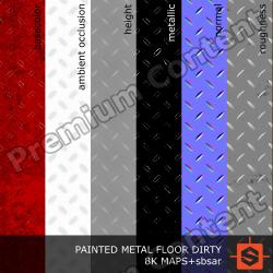 PBR substance material of metal floor painted dirty created in substance designer for graphic designers and game developers